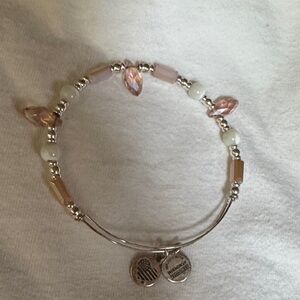 Alex and Ani Silver and Pink Charm Bracelet